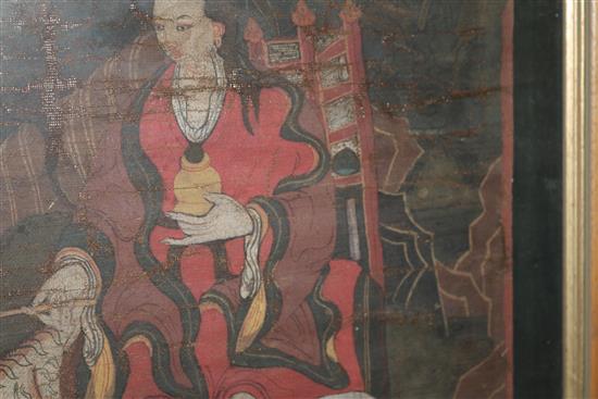 A 19th century Tibetan thangka, 54 x 40cm